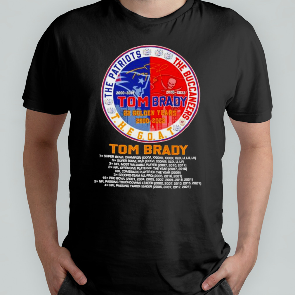 Thank you Tom Brady goat 23 seasons 2000-2023 New England Patriots and  Tampa Bay Buccaneers signature shirt - Teefefe Premium ™ LLC