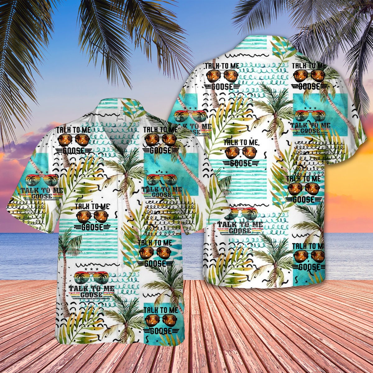 Top Gun Talk To Me Jet Fighter Sunglasses Hawaiian Shirt