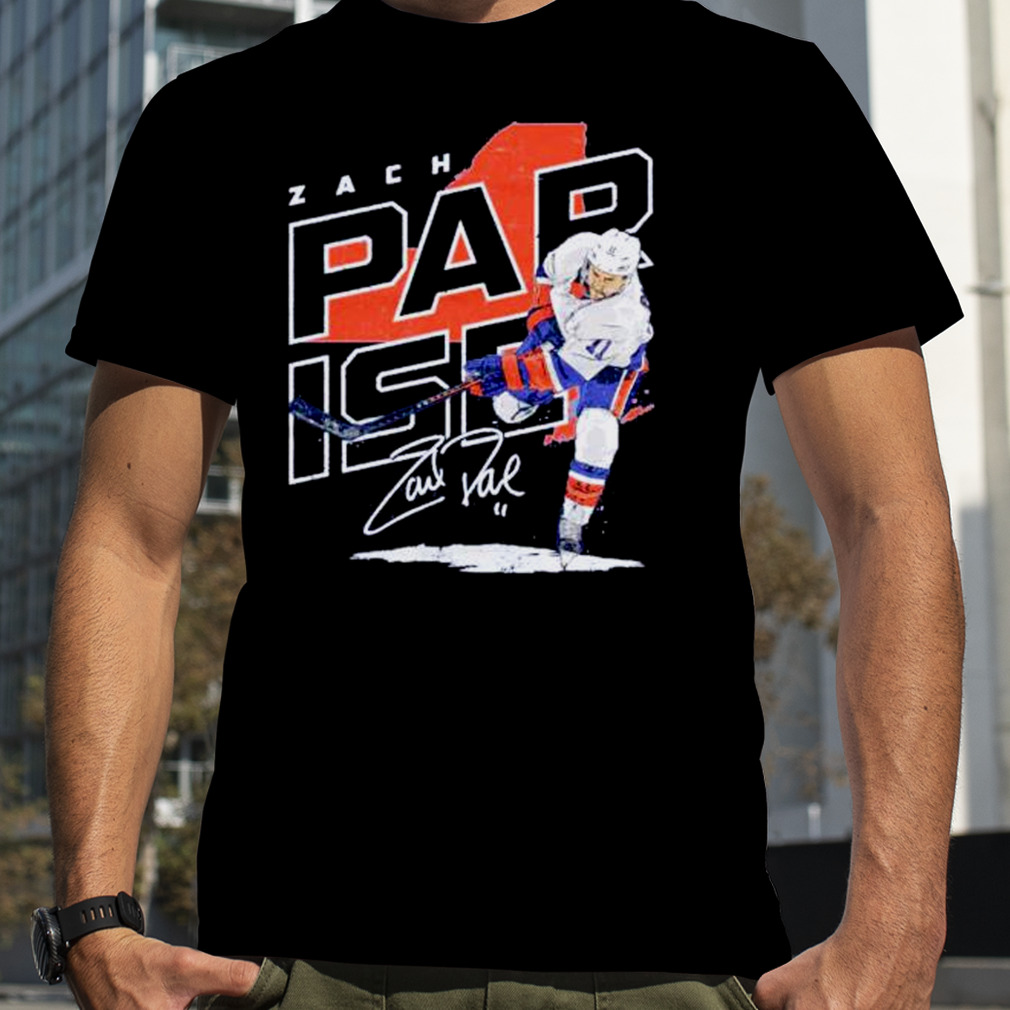 zach Parise New York Islanders signature map shirt