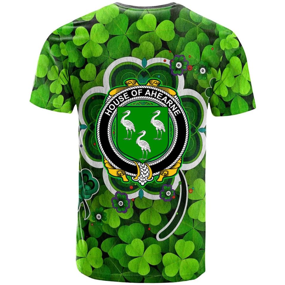 House of AHEARNE Aherne Irish New Shamrock Crest Celtic Shamrock New 3D T-Shirt