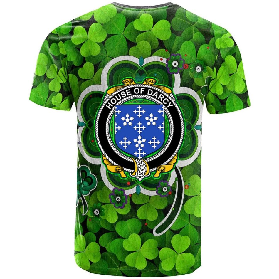 House of DARCY Irish New Shamrock Crest Celtic Aesthetic 3D Polo Design T-Shirt