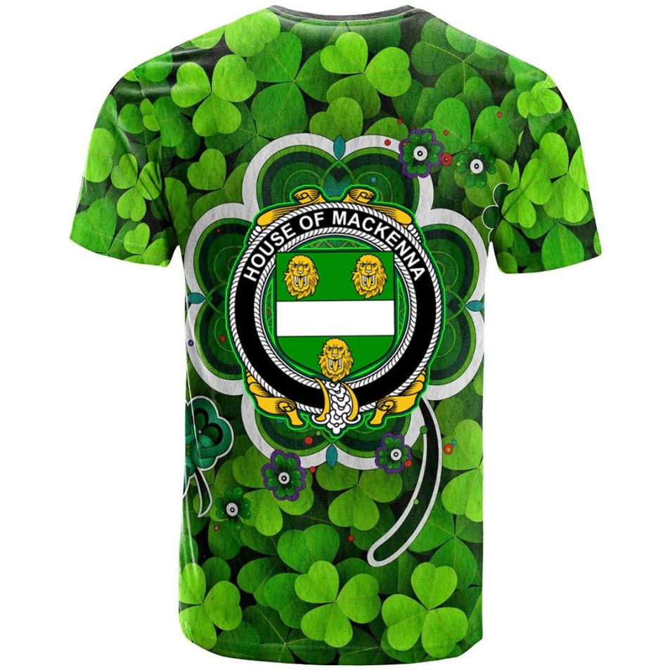 House of MACKENNA Shamrock Irish Crest Celtic Aesthetic 3D Polo Design T-Shirt