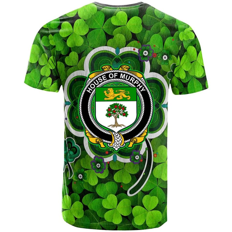 House of MURPHY O Morchoe Irish Crest Graphic Shamrock Celtic Aesthetic 3D Polo Design T-Shirt