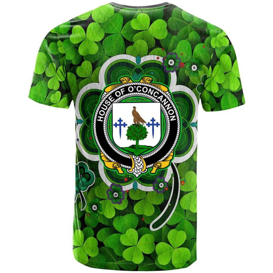House of O CONCANNON Shamrock Irish Crest Celtic Aesthetic Shamrock New 3D T-Shirt