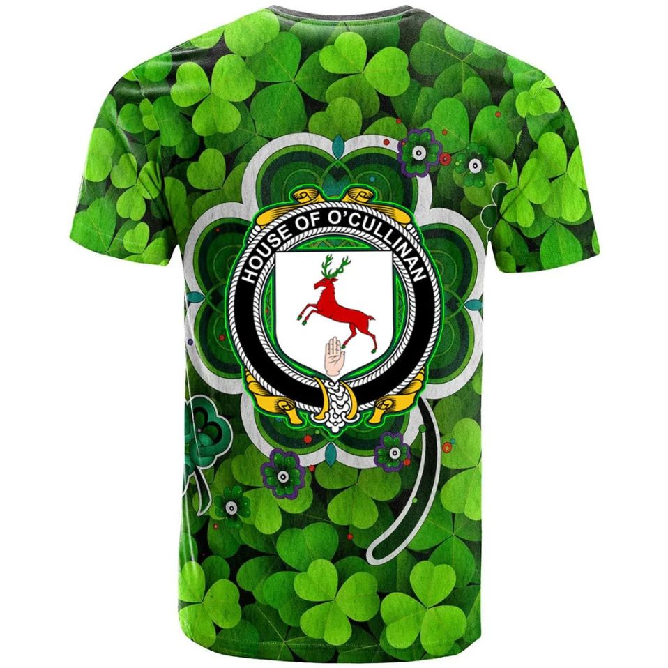 House of O CULLINAN Irish Crest Graphic Shamrock Celtic Aesthetic Shamrock New 3D T-Shirt