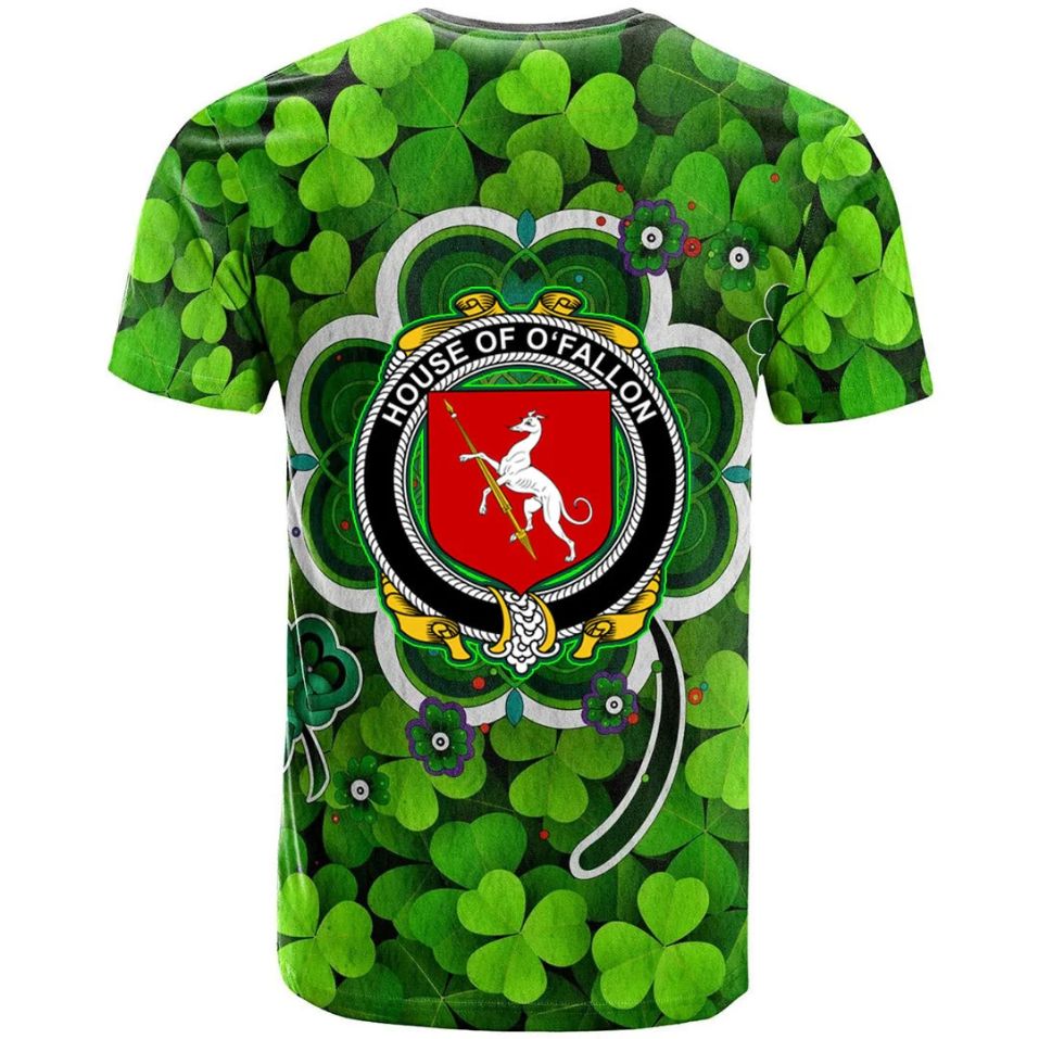 House of O FALLON Irish New Shamrock Crest Celtic Aesthetic 3D Polo Design T-Shirt