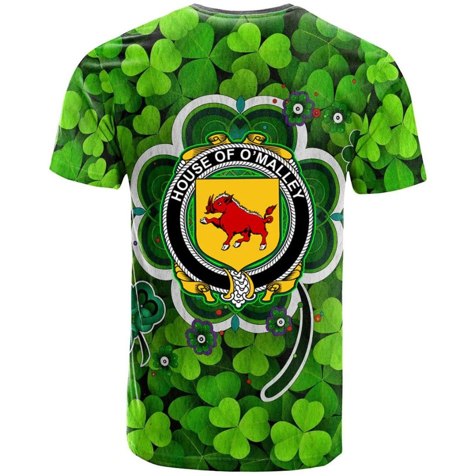 House of O MALLEY Irish New Shamrock Crest Celtic Aesthetic New Polo Design 3D T-Shirt