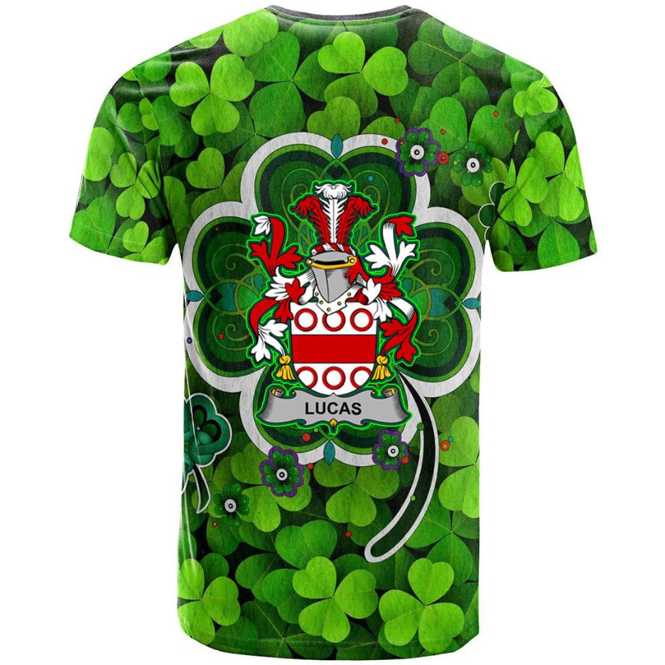 Lucas or Luke Irish Crest Graphic Shamrock Celtic Aesthetic 3D Polo Design T-Shirt