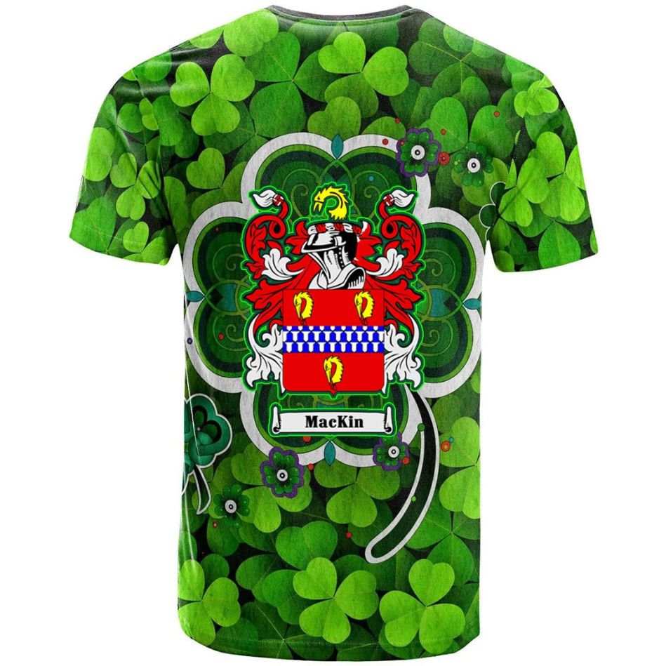 Mackin Irish New Shamrock Crest Celtic Aesthetic 3D Polo Design T-Shirt