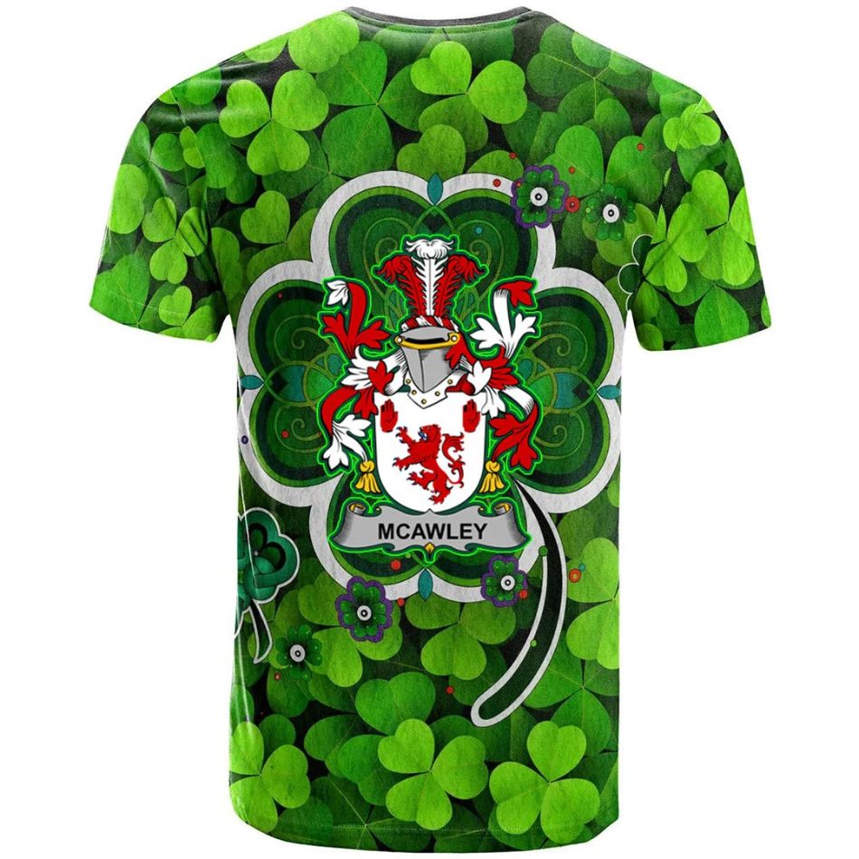 McAwley or McCawley Shamrock Irish Crest Celtic Aesthetic Shamrock New 3D T-Shirt