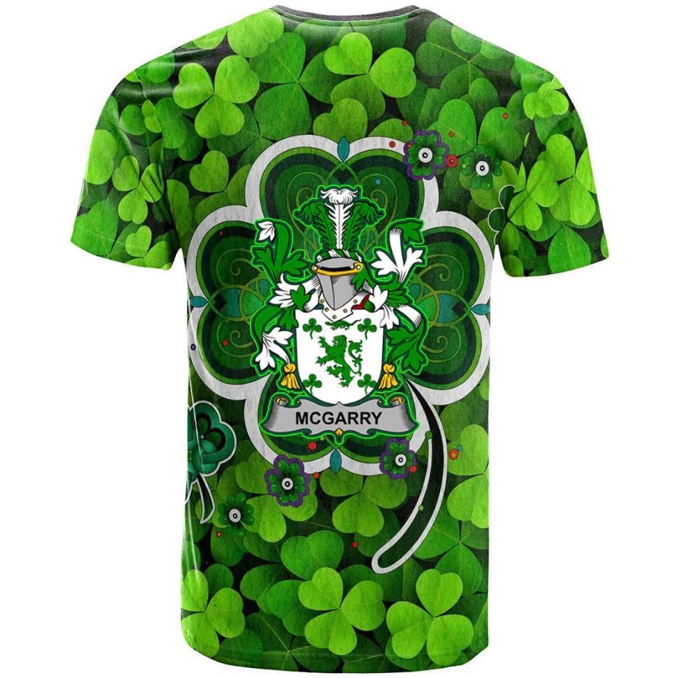 McGarry or Garry Irish Crest Graphic Shamrock Celtic New Polo Design 3D T-Shirt