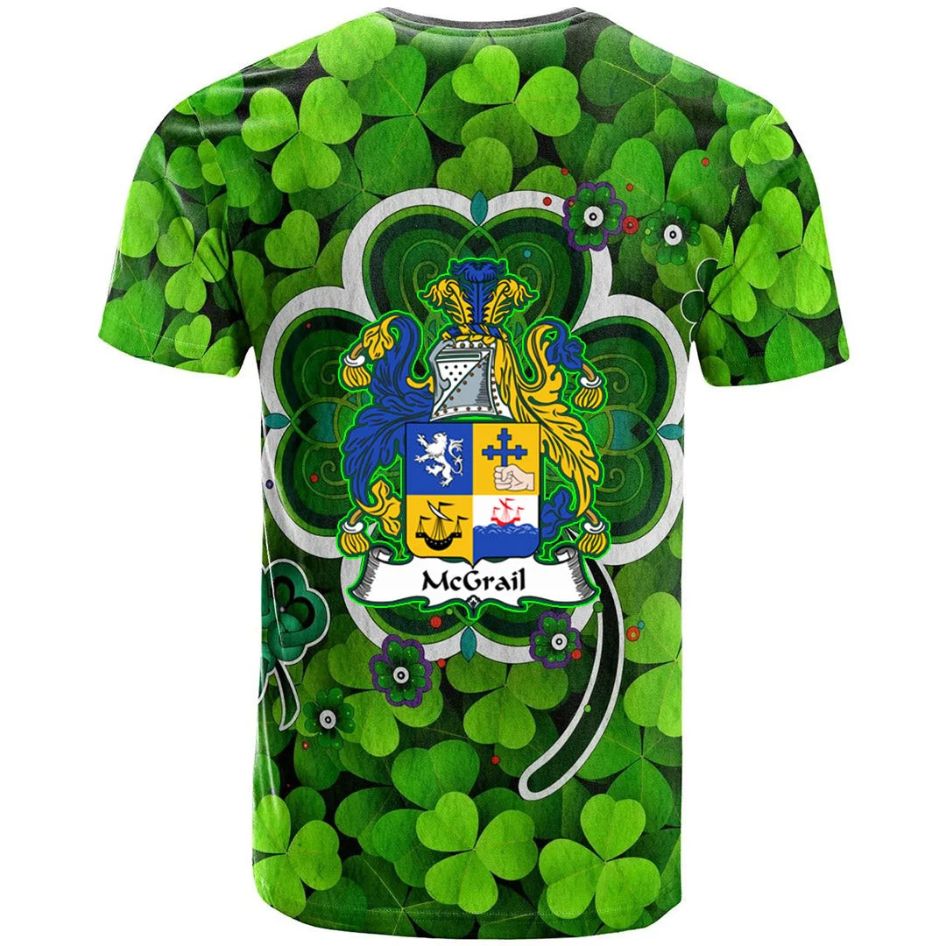McGrail Irish New Shamrock Crest Celtic 3D Polo Design T-Shirt