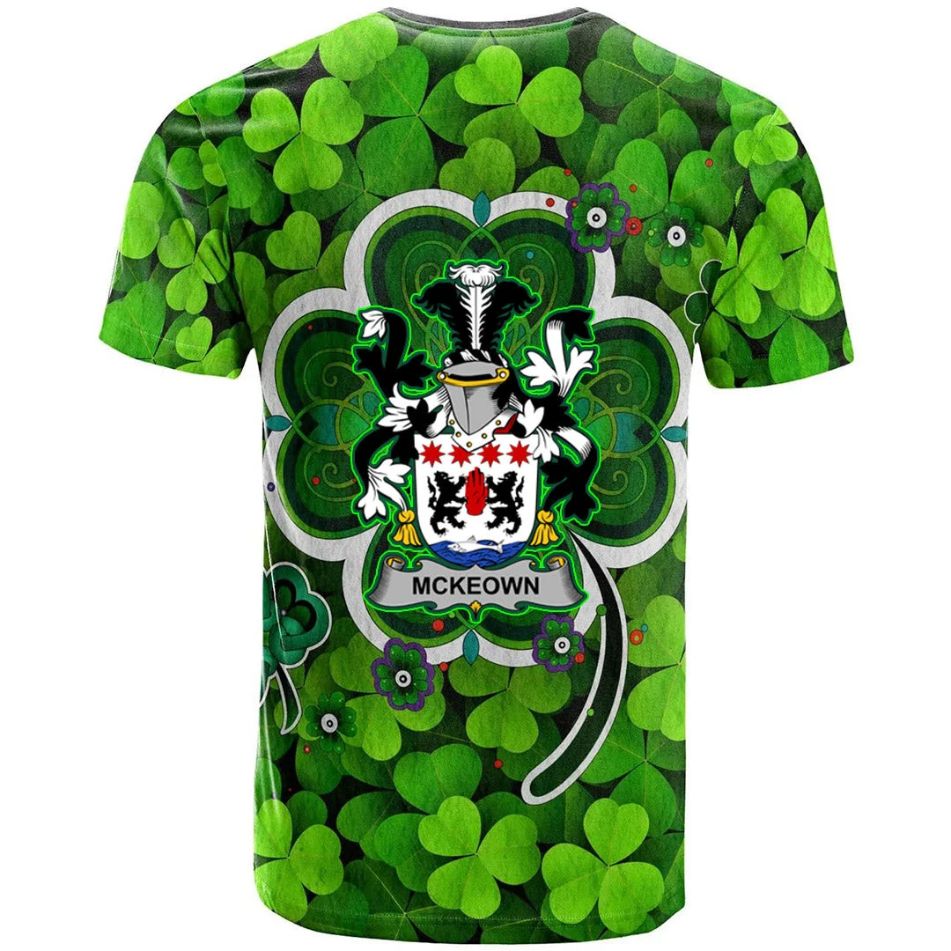 McKeown or Keon Irish Crest Graphic Shamrock Celtic Aesthetic New Polo Design 3D T-Shirt