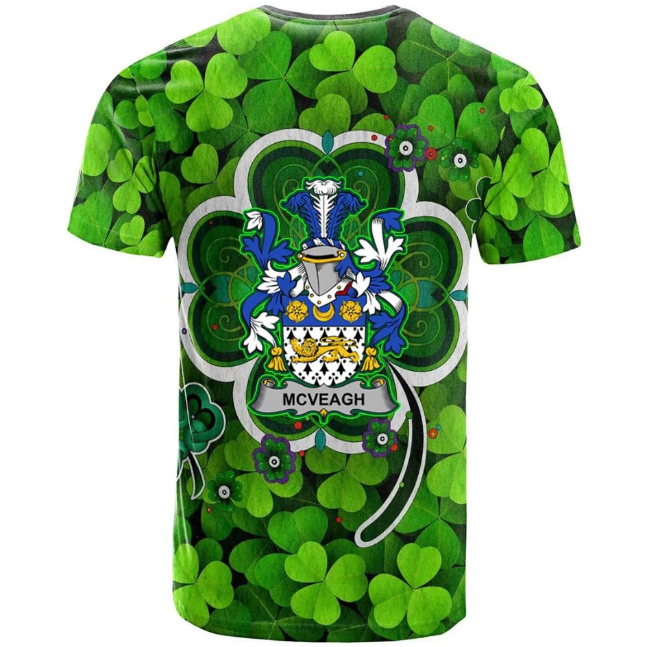 McVeagh or McFingah Irish New Shamrock Crest Celtic Aesthetic 3D Polo Design T-Shirt