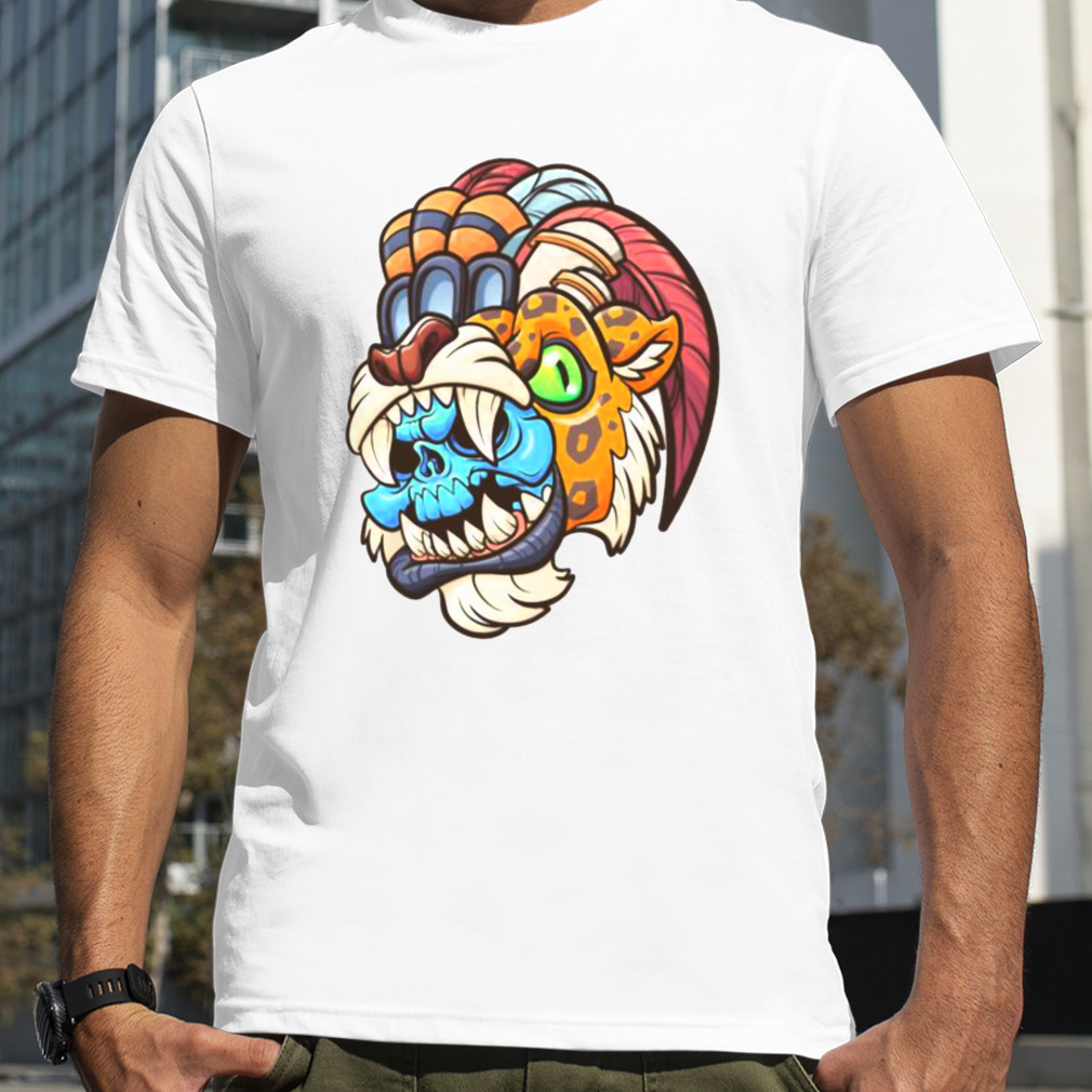 Aztec Illustrations Donkey Kong Jaguar Skull Warrior shirt