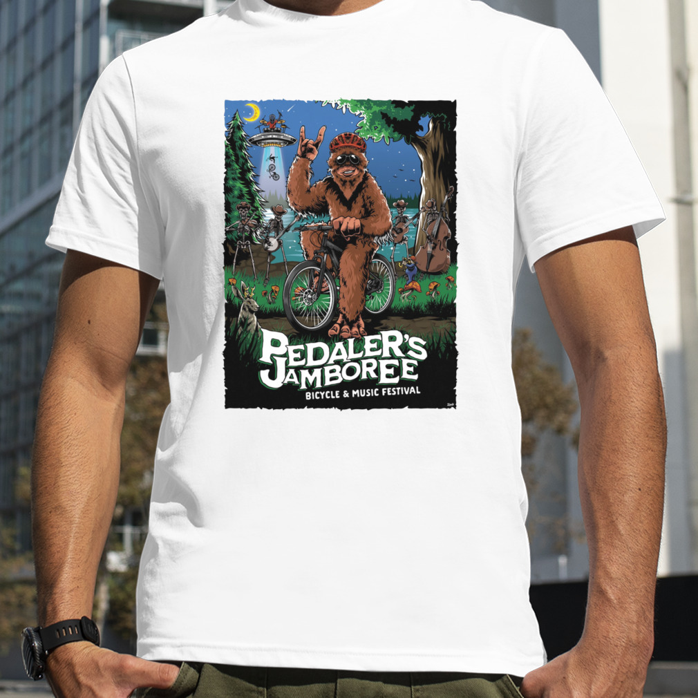 Pedaler’s Jamboree live music on the trails 2023 poster shirt