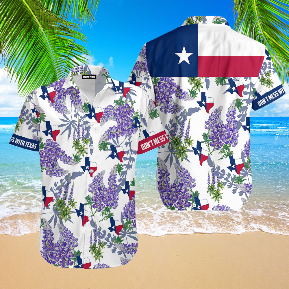 Texas Flag Bluebonnets Hawaiian Shirt  For Men & Women  HW5391