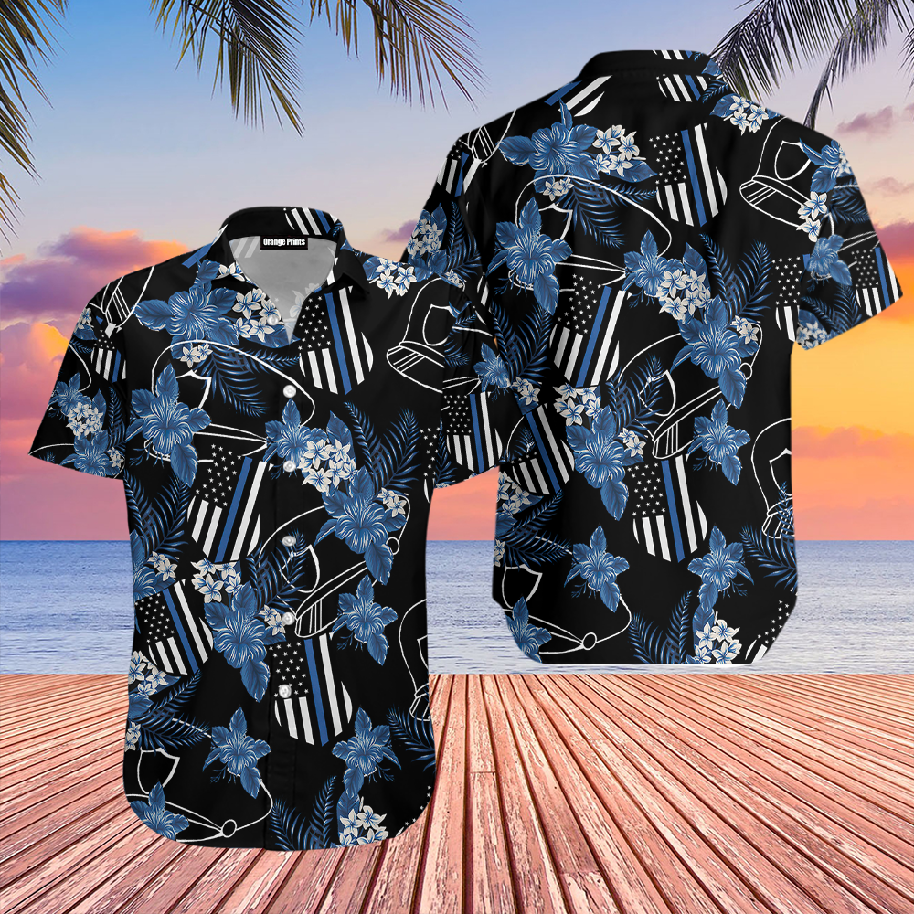 Thin Blue Line Police Hawaiian Shirt  For Men & Women  HW7646