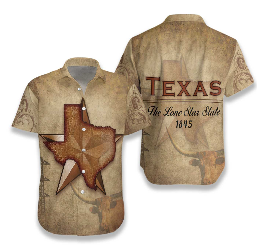 1845 The Lone Star State Texas Hawaiian Shirt
