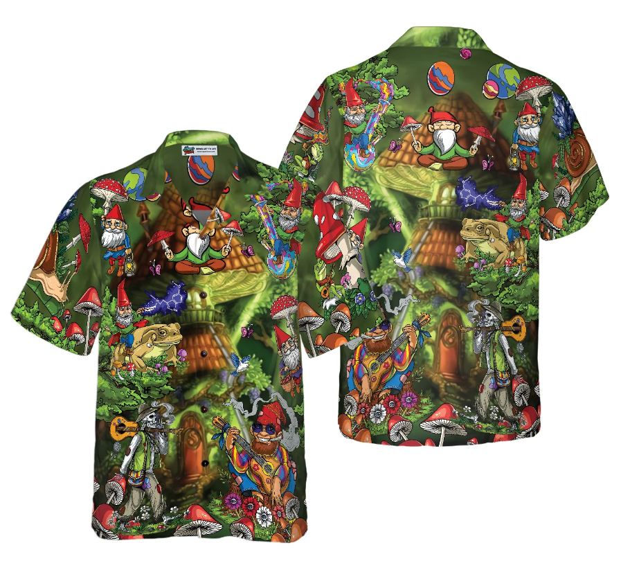 Gnome Hippie Hawaiian Shirt