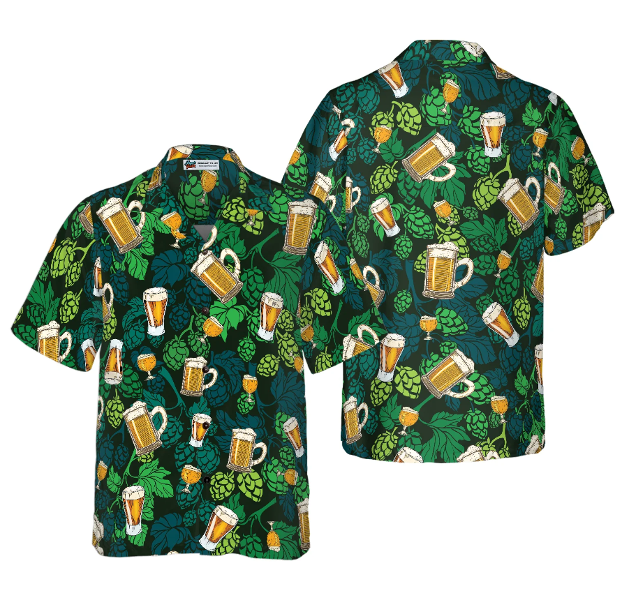 Hop Cones Beer Glass Hawaiian Shirt