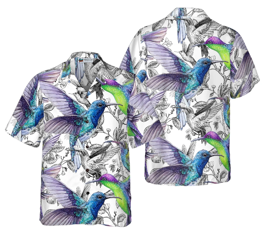 Vintage Hummingbirds Hawaiian Shirt