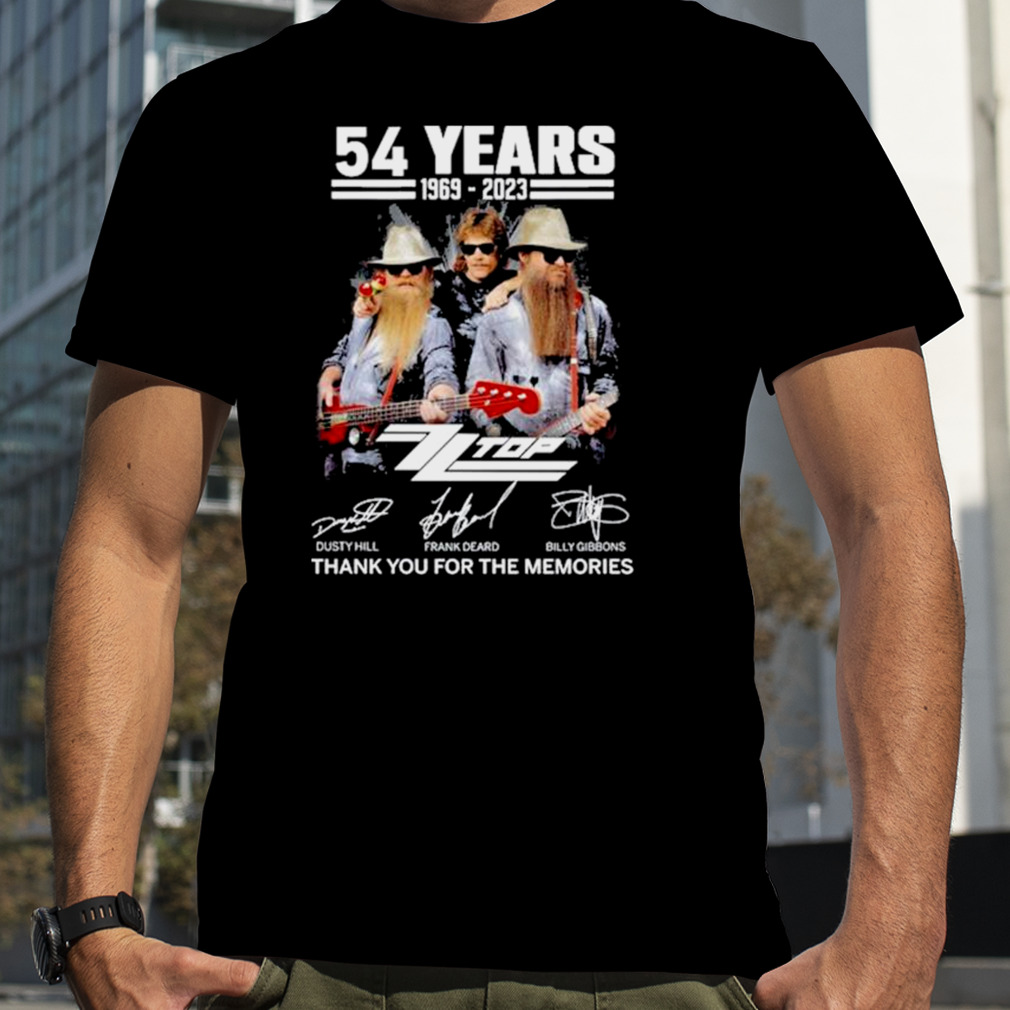 ZZtop 54 years of 1969 – 2023 thank you for the memories signatures shirt