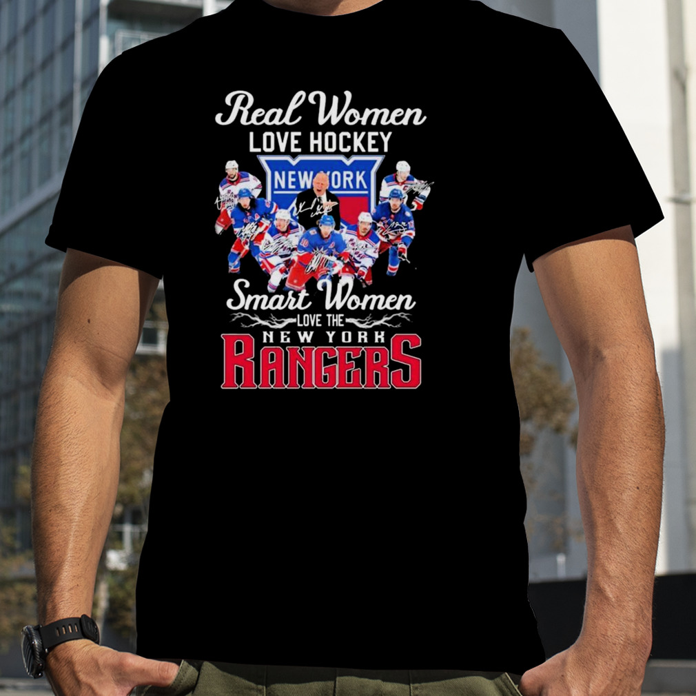 Real Women Love Hockey Smart Women Love The New York Rangers Hockey 2023 Signatures Shirt
