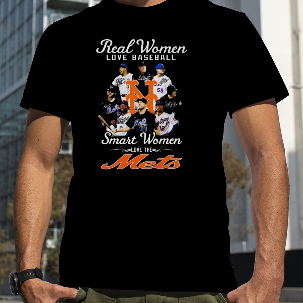 Real women love baseball smart women love the New York Mets signatures 2023 shirt