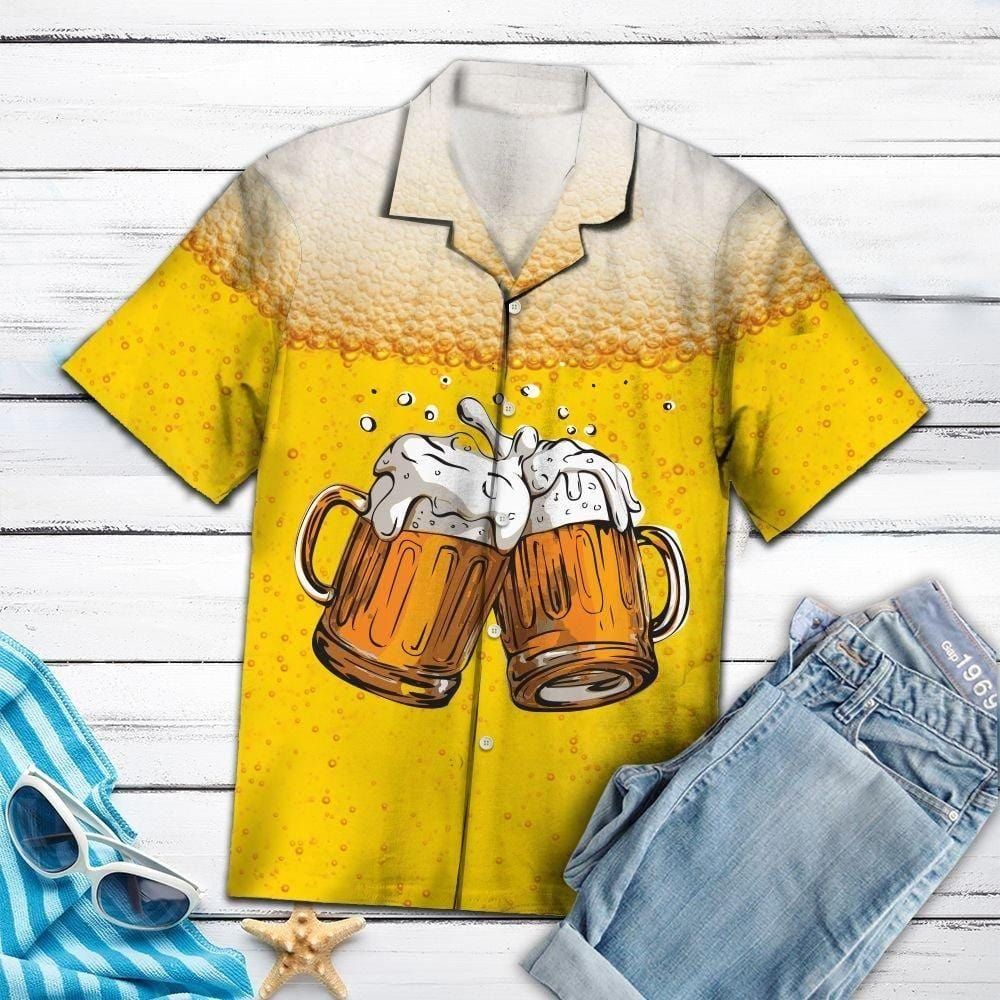 Felacia [Hawaii Shirt] Cheers Beer Hawaiian Aloha Shirts-ZX0635