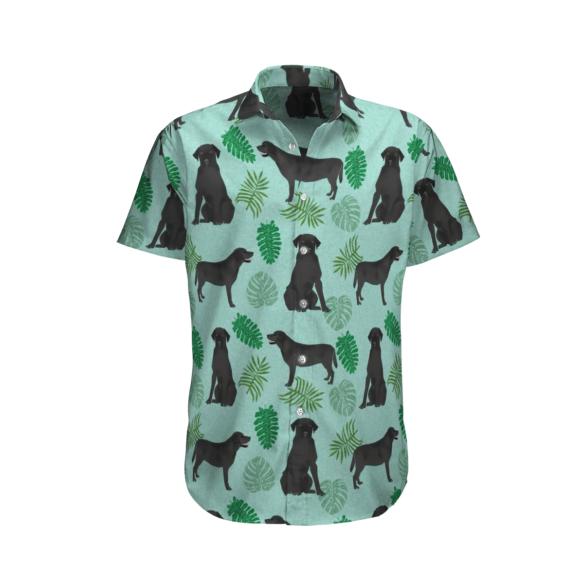 Labrador Retrievers Dog Fern Aloha Hawaiian Shirt Colorful Short Sleeve Summer Beach Casual Shirt For Men And Women