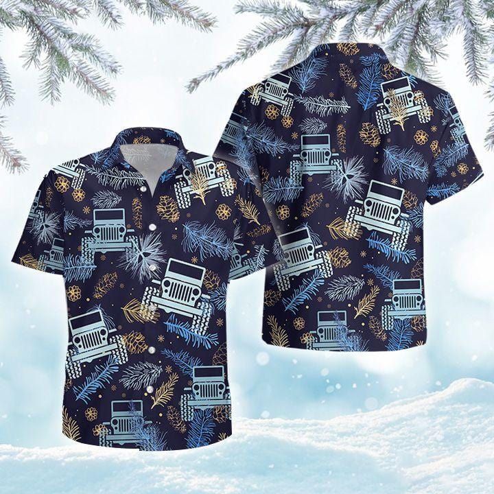 Felacia [Hawaii Shirt] Cool Navy Jeep Unisex Hawaiian Aloha Shirts-ZX1150