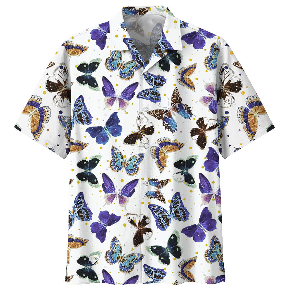 Butterfly White High Quality Unisex Hawaiian Shirt For Men And Women Dhc17063133