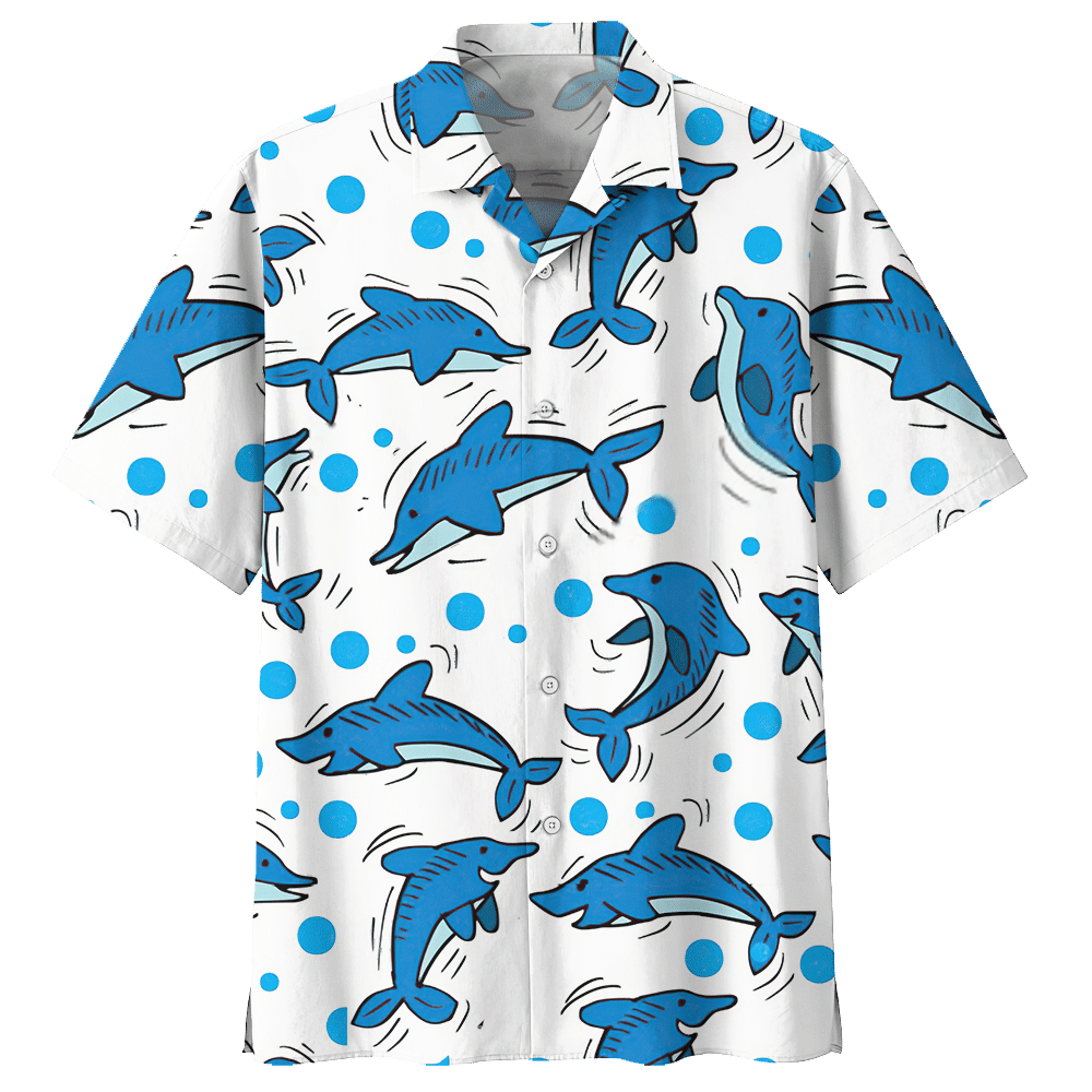 Dolphin  White Awesome Design Unisex Hawaiian Shirt For Men And Women Dhc17062810