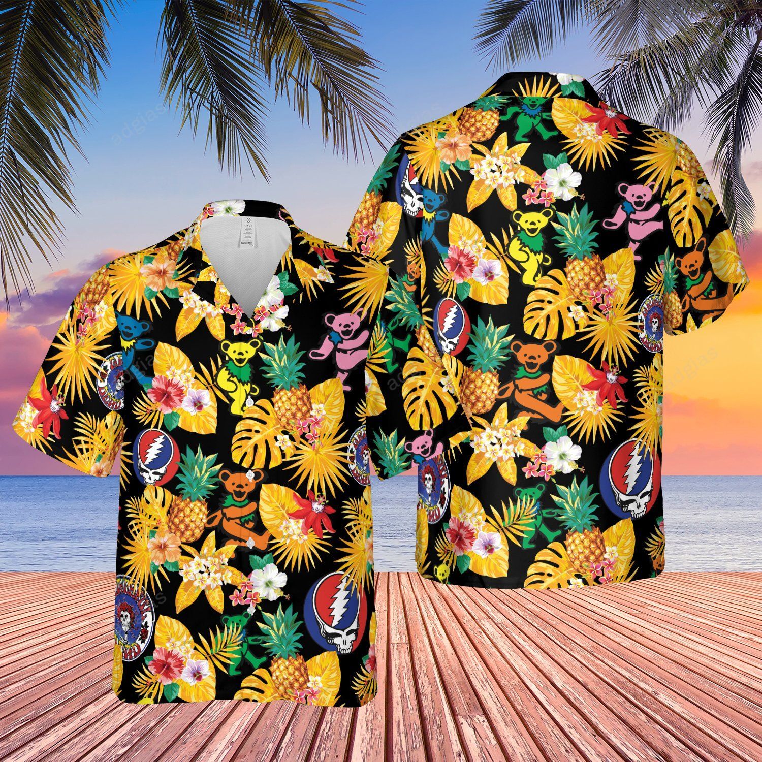GFD Tropical Summer Beach Music Band Hawaiian Shirt
