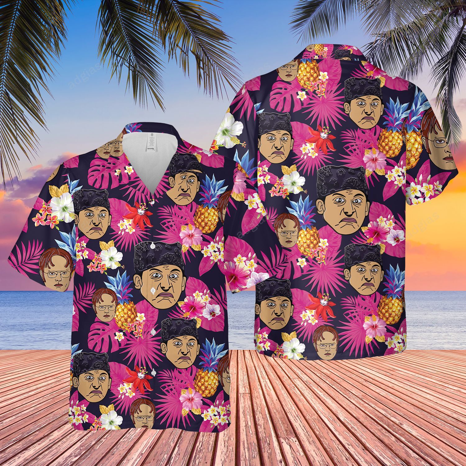 Office Hawaiian Summer Short Sleeve Shirt