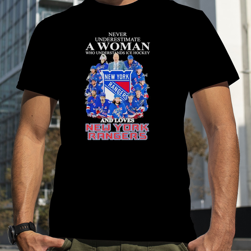 Never underestimate a woman who understand ice hockey and loves New York Yankees 2023 signatures shirt