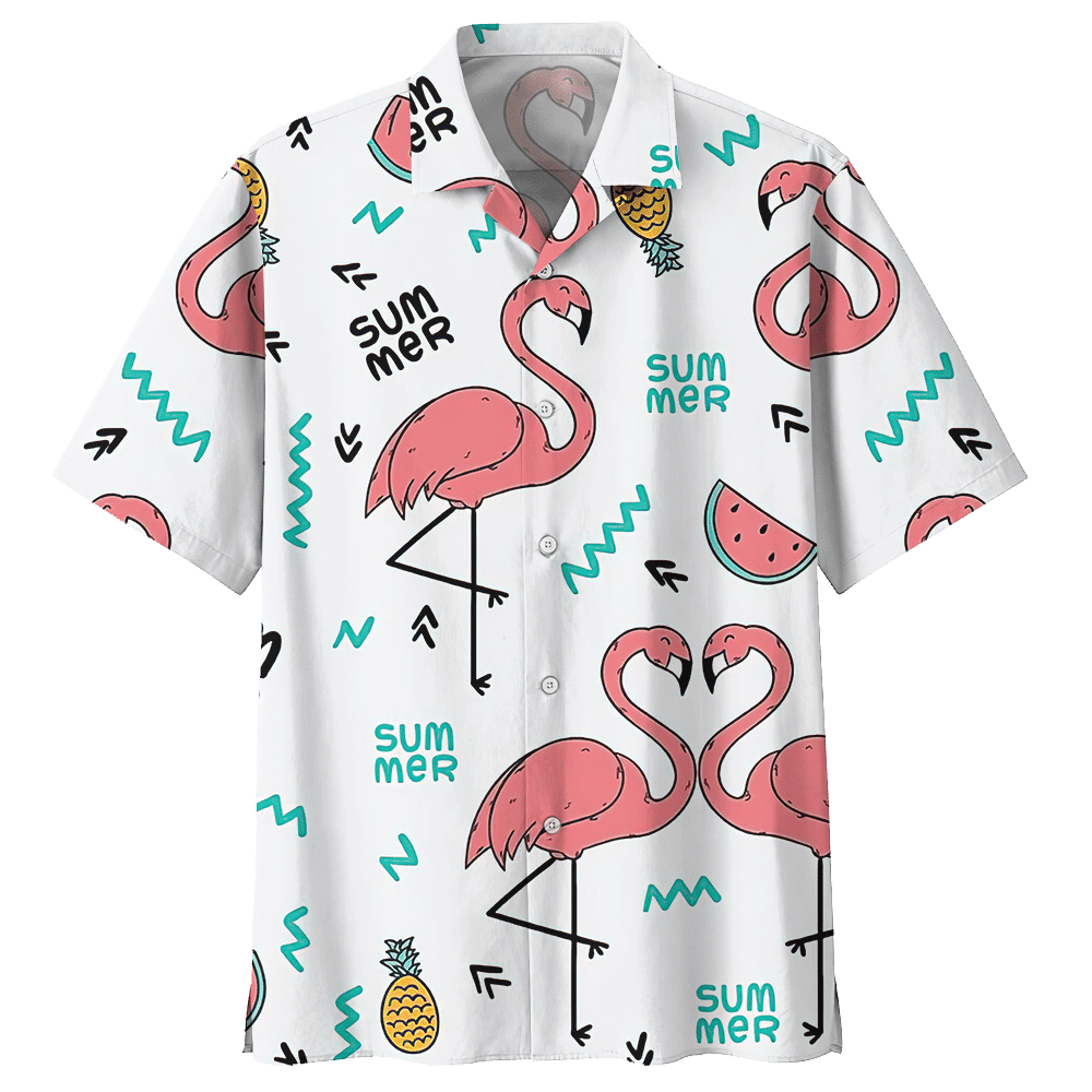 Flamingo  White Unique Design Unisex Hawaiian Shirt For Men And Women Dhc17062830