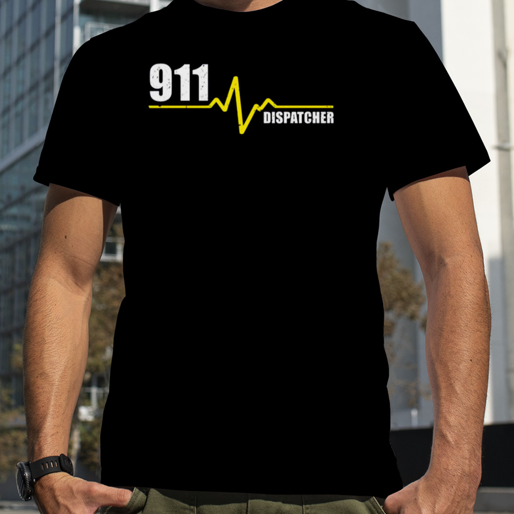 911 Dispatcher Heartbeat Thin Gold Line shirt