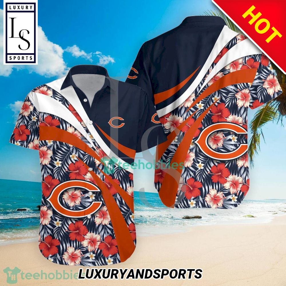 Chicago Bears NFL Hibiscus Tropical Flower Hawaiian Shirt