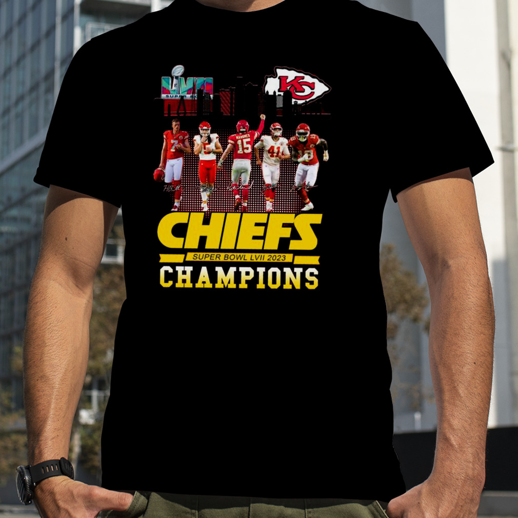 Chiefs Super Bowl LVII 2023 Champions Kansas City Chiefs Skyline Shirt
