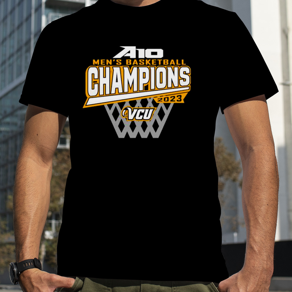 VCU Rams 2023 Atlantic 10 Men’s Basketball Conference Tournament Champions Locker Room T-Shirt