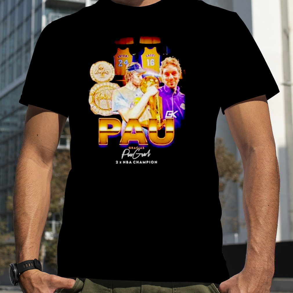gracias Pau LA Lakers 2x NBA champion shirt