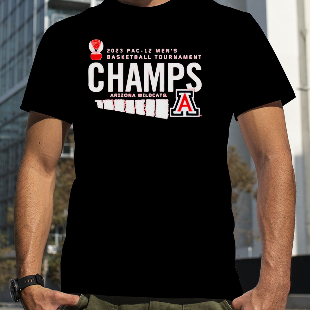 Arizona wildcats 2023 pac12 men’s basketball conference tournament champions locker room T-shirt