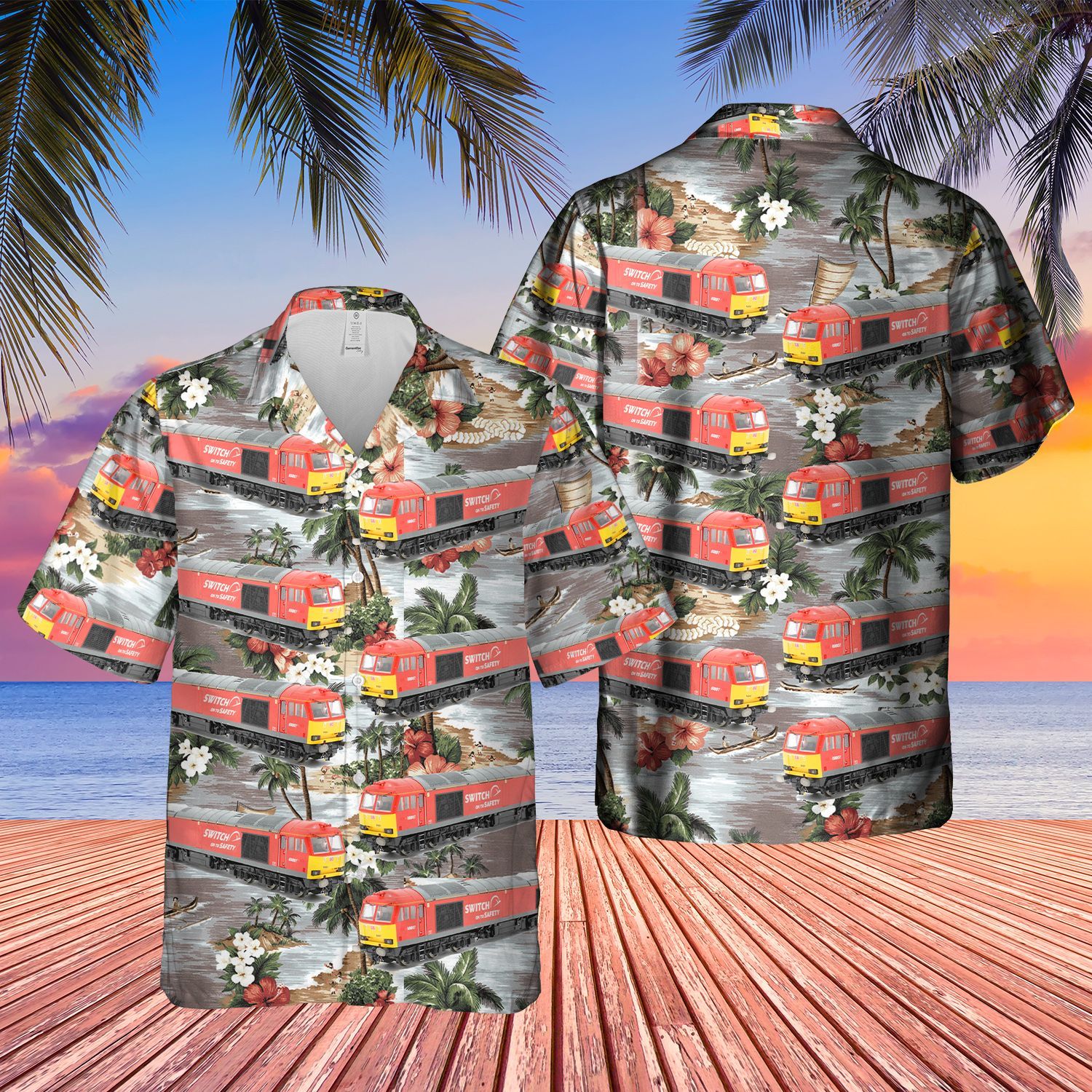 Diesel Locomotive Train Schenker  Colorful High Quality Unisex Hawaiian Shirt For Men And Women Dhc17063391