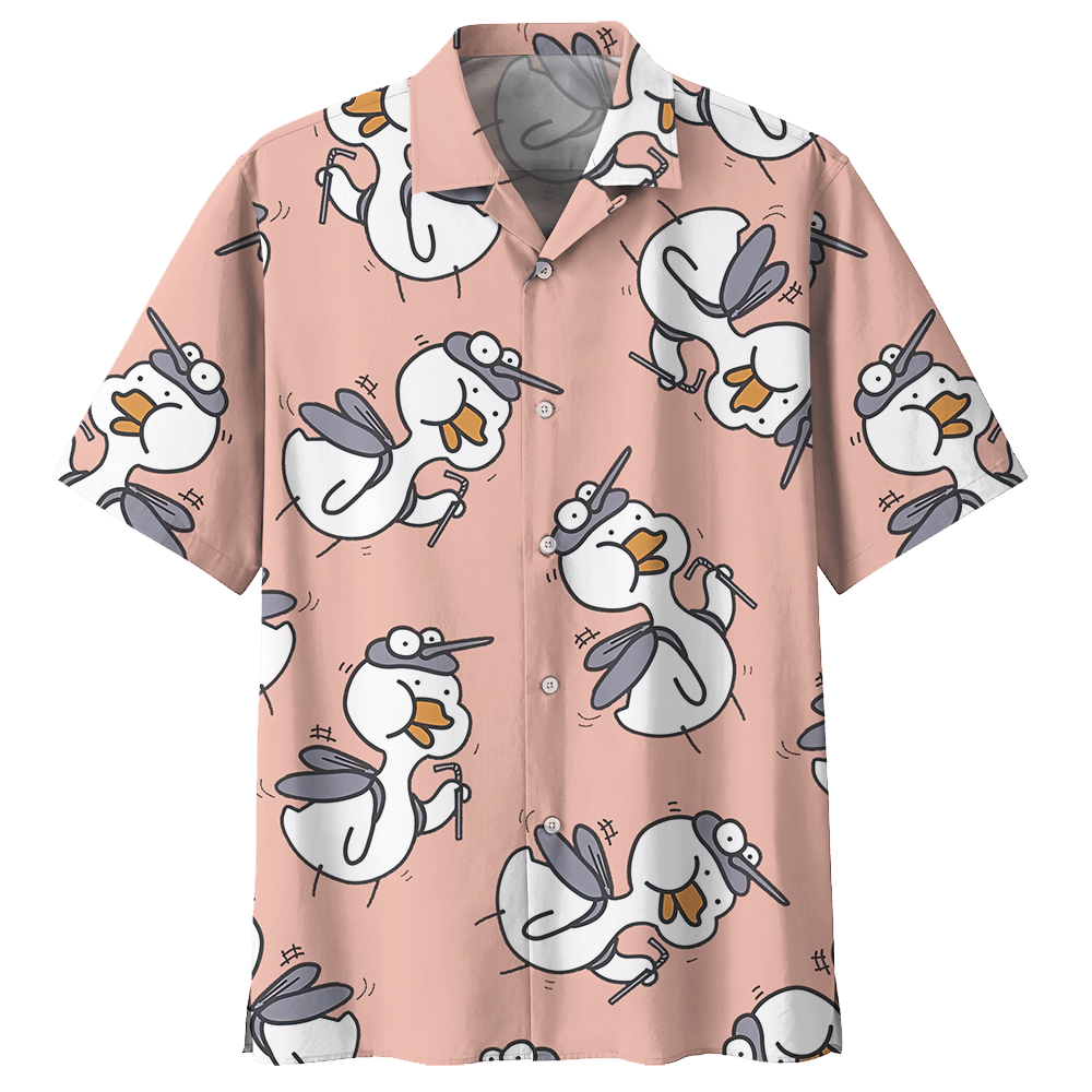 Duck Pink High Quality Unisex Hawaiian Shirt For Men And Women Dhc17062513