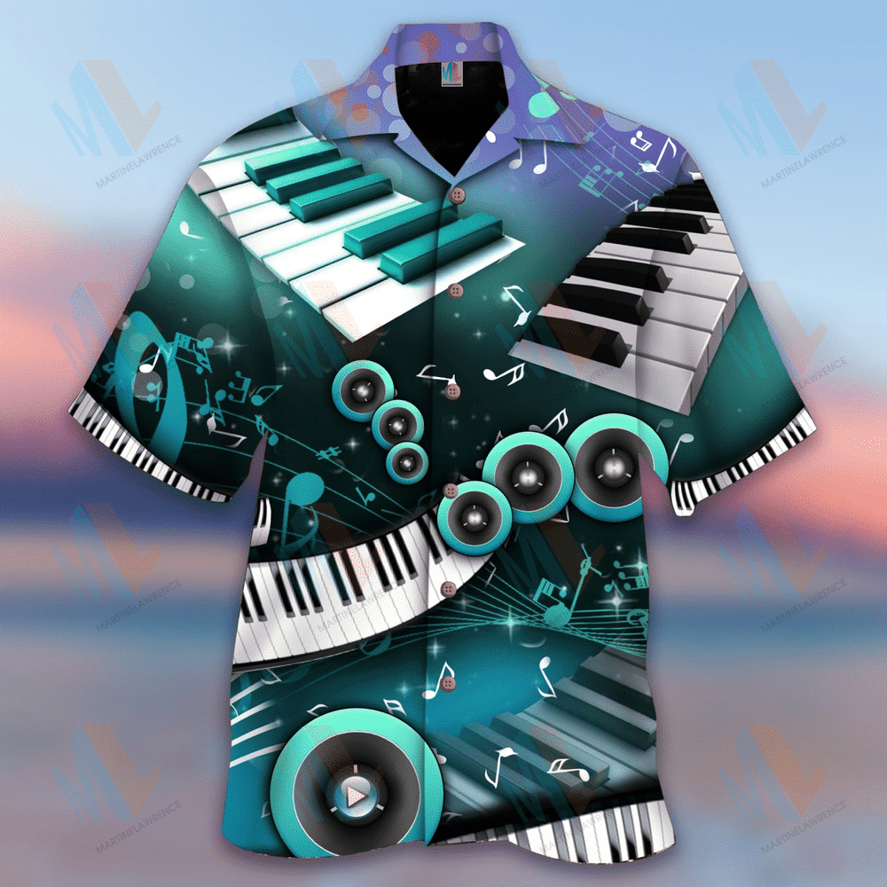 Green Piano  Blue Nice Design Unisex Hawaiian Shirt For Men And Women Dhc17062400