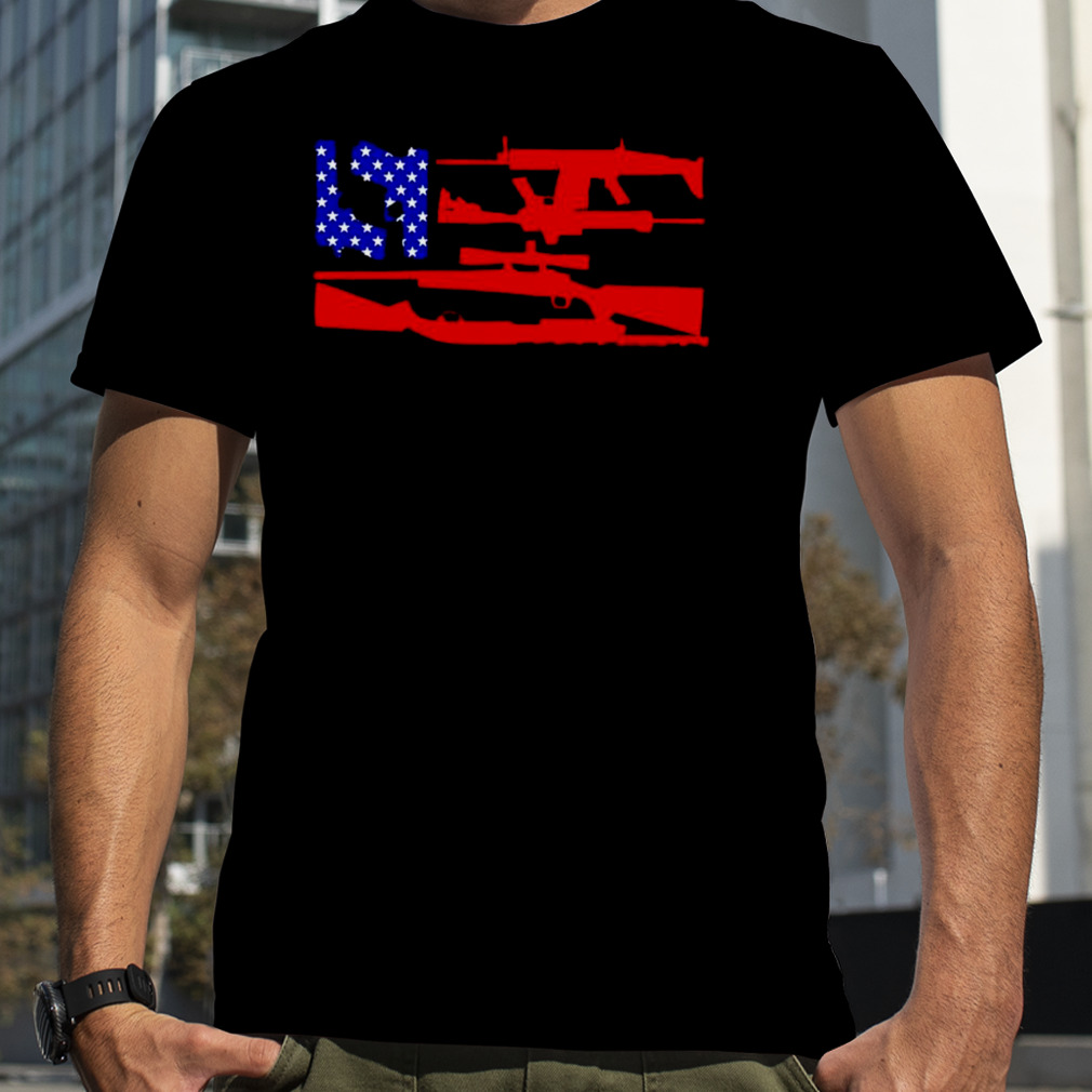 Guns and 69 USA flag shirt
