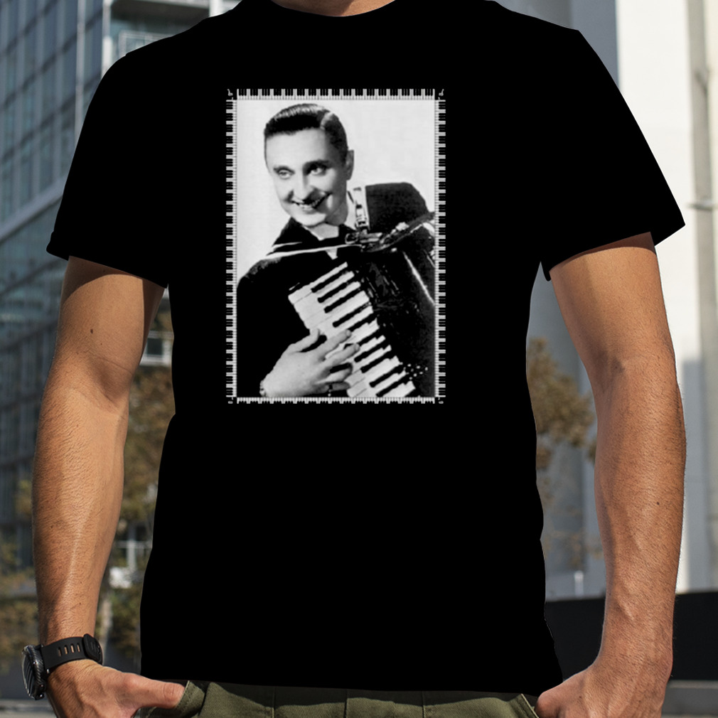 Frankie Yankovic With Accordion B&w shirt