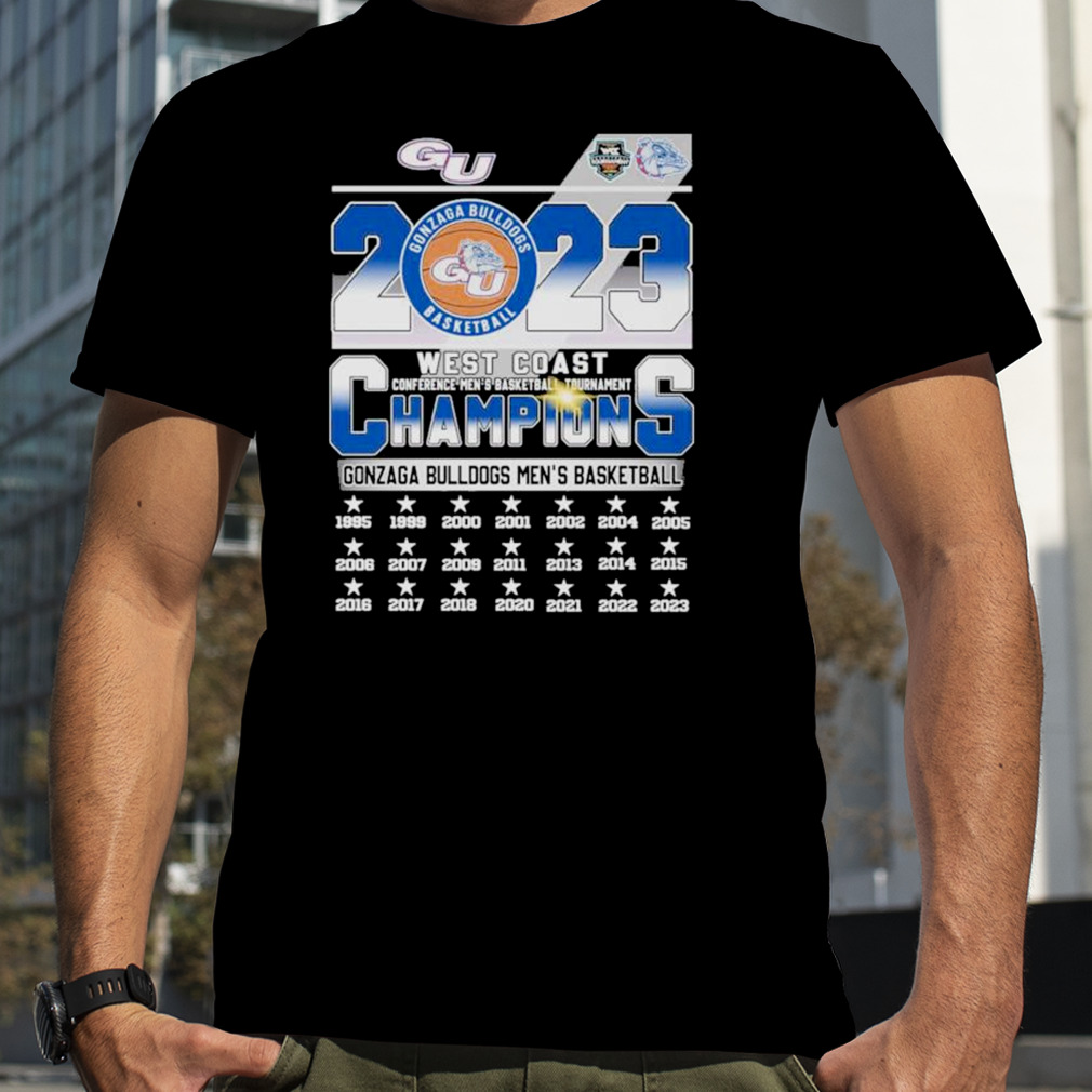 Gonzaga Bulldogs 2023 West coast conference men’s basketball tournament champions shirt